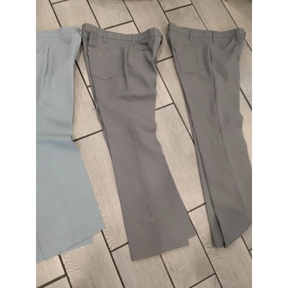 Vintage Levis Action Slacks Sta-Prest Mens Grey Blue Dress Pants 36x32 Lot